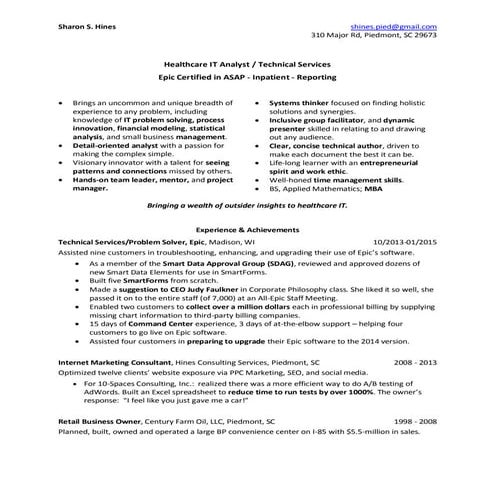 Resume_Sharon_S_Hines_Healthcare_IT