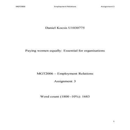 Workplace Gender Equality In The Construction Industry | PDF