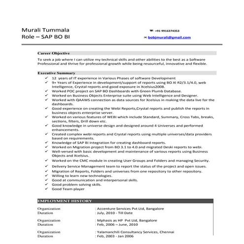 Murali Tummala Resume