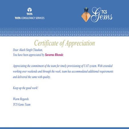 Certificate of Appreciation