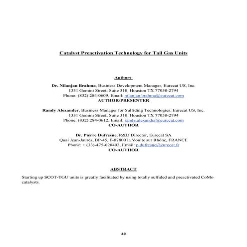 (LTS) Low Temperature Shift Catalyst - Comprehensive Overview | PDF