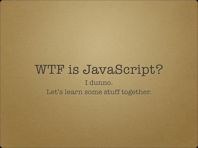 JavaScript 101 - Class 1