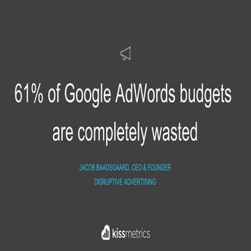 61% of google ad words budgets are completely wasted