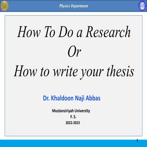 Research thesis format to be uploaded ppt