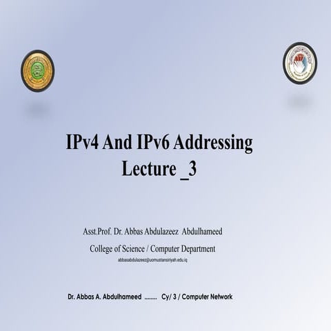 Comprehensive Guide to IPv4 and IPv6 Addressing in Computer Networks | PDF