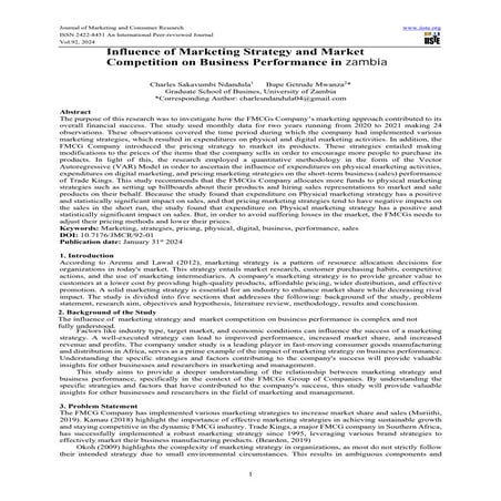 Marketing Strategy & Market Competition on Business Performance in the ...