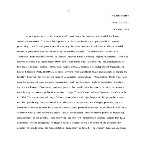 Cadavid Analytical Paper