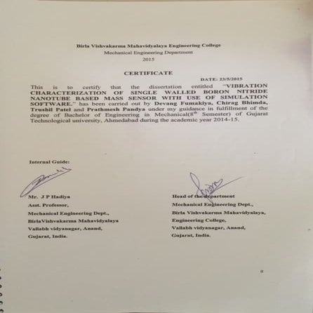 8th semster certificate