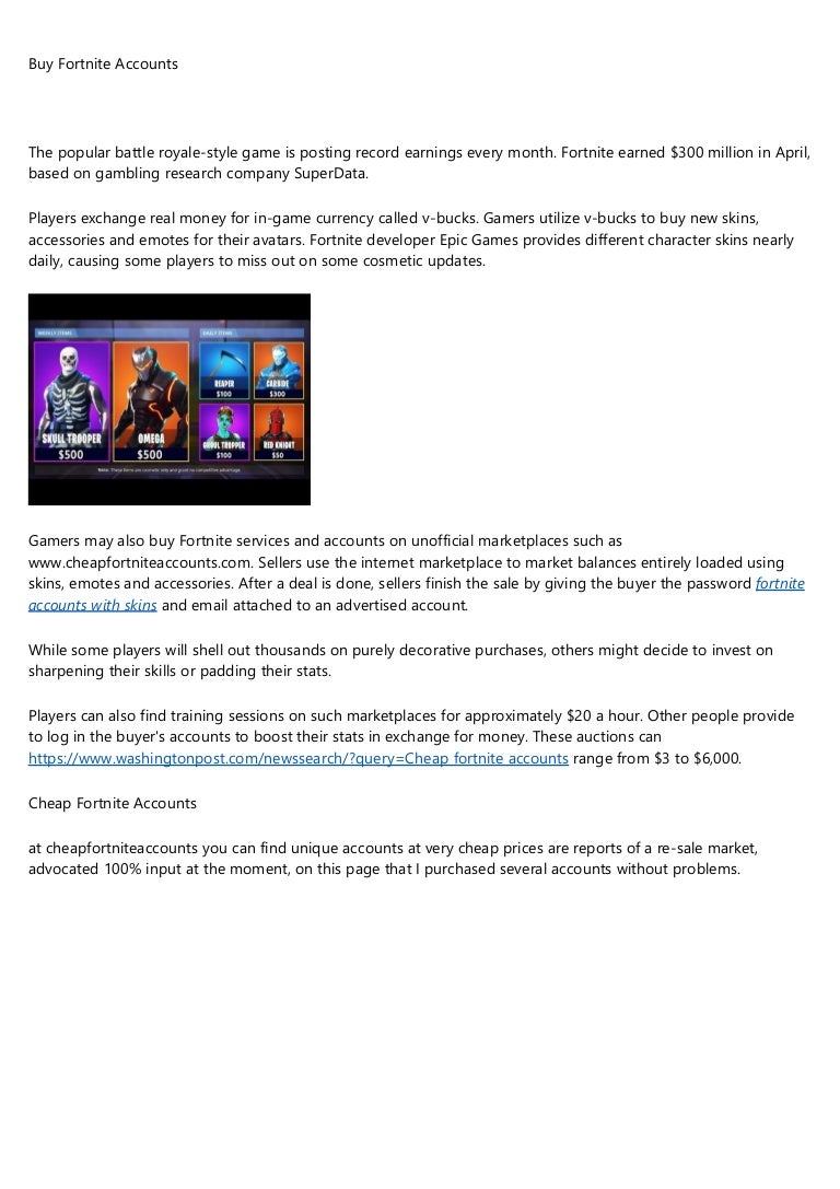 fortnite accounts with skins email and passwords