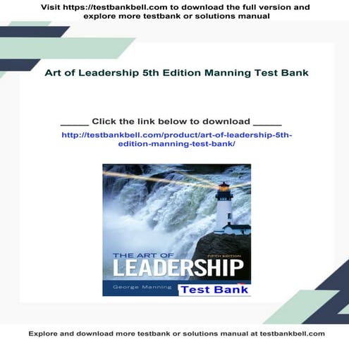 Leadership Enhancing the Lessons of Experience, 8th Edition Test Bank ...