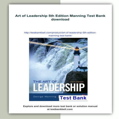 Art of Leadership 5th Edition Manning Test Bank | PDF