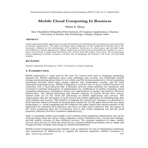 Mobile Cloud Computing In Business......
