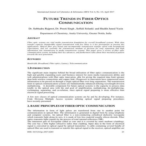 FUTURE TRENDS IN FIBER OPTICS COMMUNICATION
