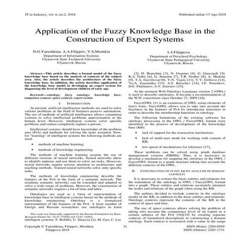 Application of the Fuzzy Knowledge Base in the Construction of Expert Systems 