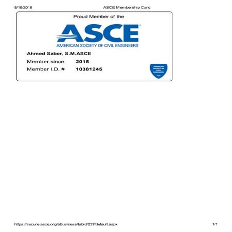 ASCE Membership Card | PDF