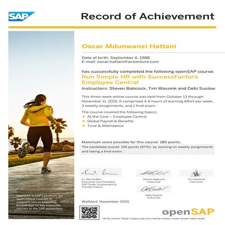 Oscar Hatlani-SuccessFactor-RecordOfAchievement-Run Simple HR with SuccessFac...