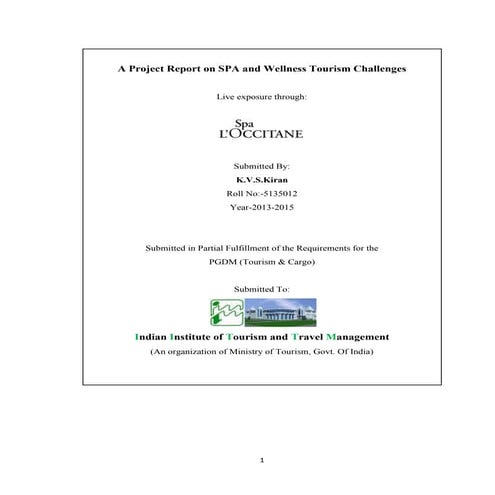 Spa Wellness Tourism challenges