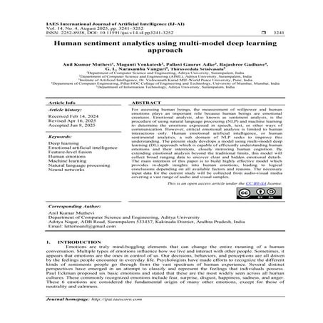 Human sentiment analytics using multi-model deep learning approach