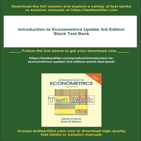 Introduction to Econometrics Update 3rd Edition Stock Test Bank