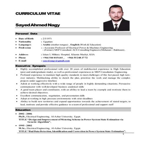 Sayed Resume 2016