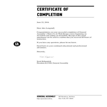 Certification of Completion | PDF
