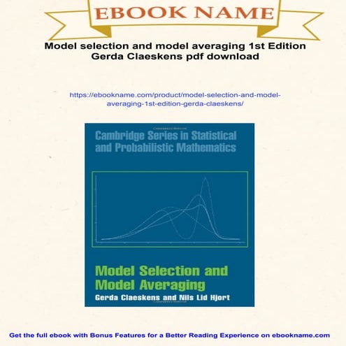 Model selection and model averaging 1st Edition Gerda Claeskens | PDF
