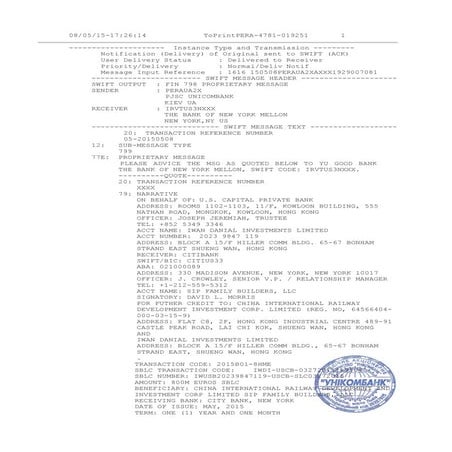 Sample mt799 proof of funds | PDF