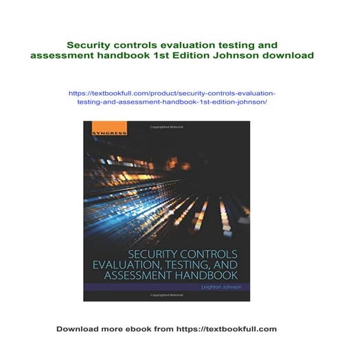 Security controls evaluation testing and assessment handbook 1st ...