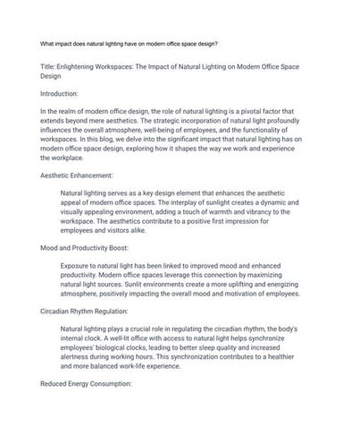 MODERN OFFICE SPACES