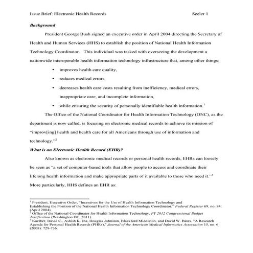 Issue Brief - EHRs