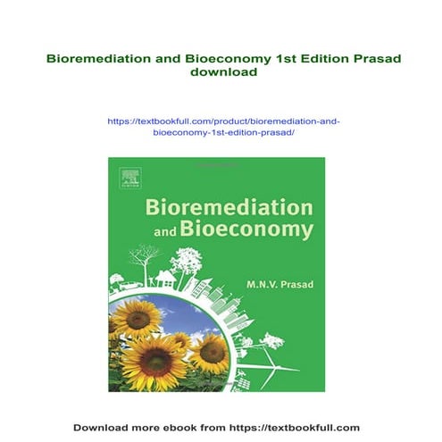 Bioremediation and Bioeconomy 1st Edition Prasad | PDF