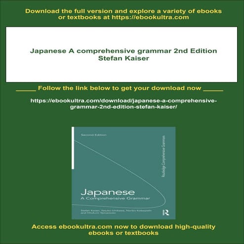 Japanese A comprehensive grammar 2nd Edition Stefan Kaiser