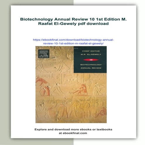 Biotechnology Annual Review 10 1st Edition M. Raafat El-Gewely | PDF