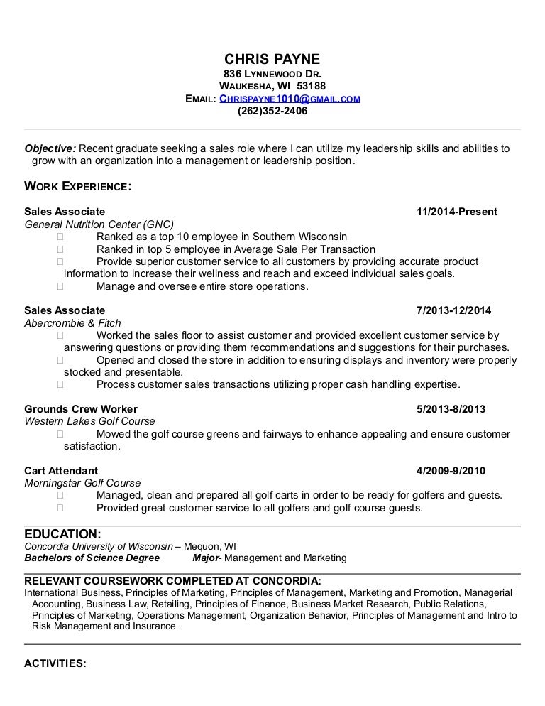 Chris Payne Resume