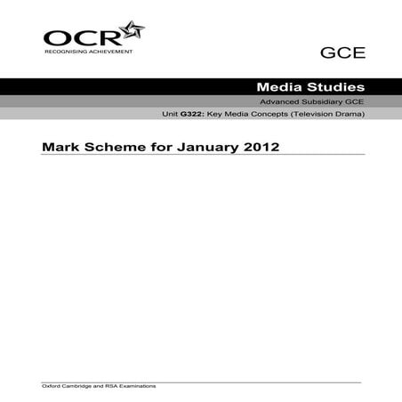 OCR G322 Mark Scheme Jan 2012