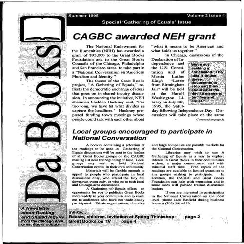 Great Books newsletter