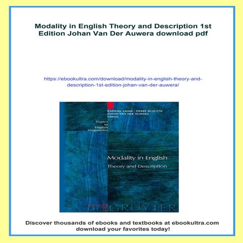 Modality in English Theory and Description 1st Edition Johan Van Der ...