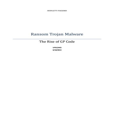 Ransomware The Rise of GP Code
