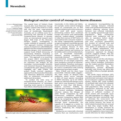 Biological vector control of mosquito-borne disease