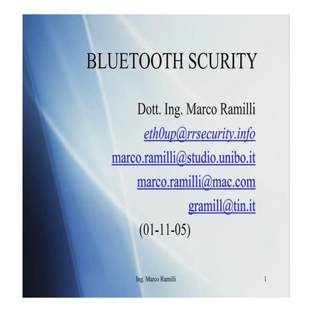 BLUETOOTH SECURITY - part1