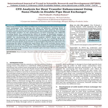 CFD Analysis for Heat Transfer Enhancement Using Nano Fluids in Double ...