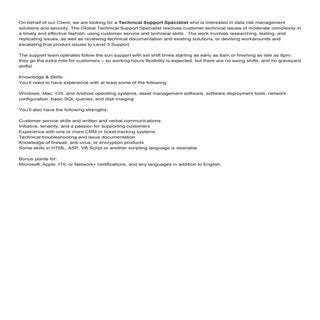 Global Technical Support Specialist...