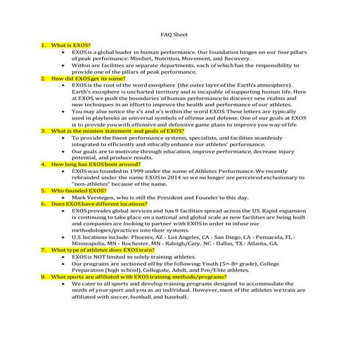 FAQ Sheet | PDF