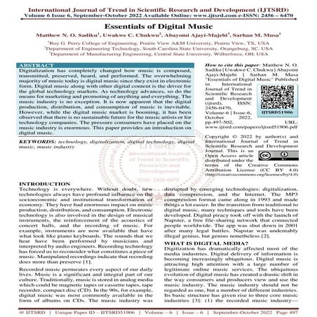 Essentials of Digital Music