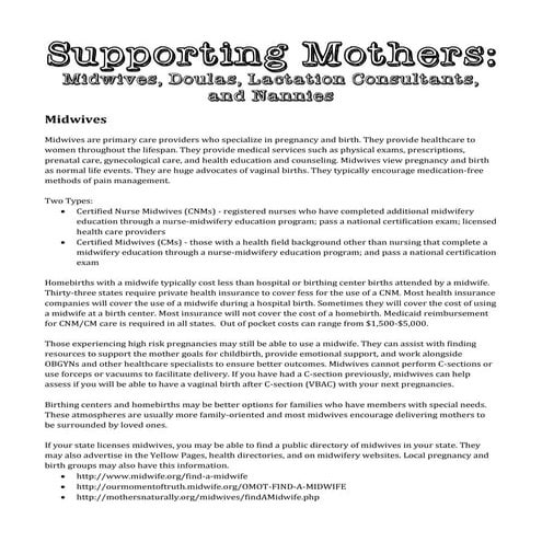 Supporting Mothers 
