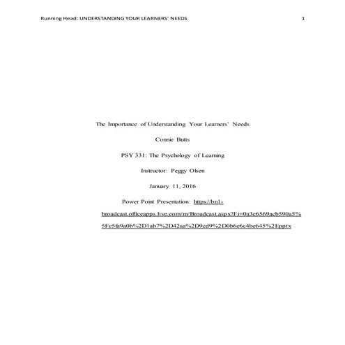 Final paper and powerpoint presentation