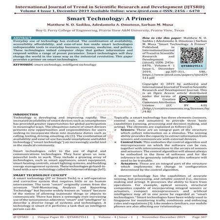 Smart Technology: A Primer