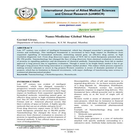 Nano-Medicine Global Market