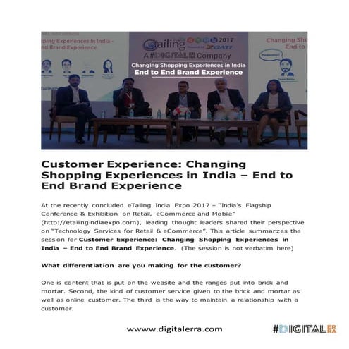 Customer Experience - Changing Shopping Experiences In India – End to End Bra...