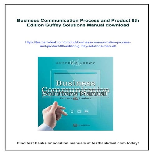 Business Communication Process And Product 8th Edition Guffey Solutions